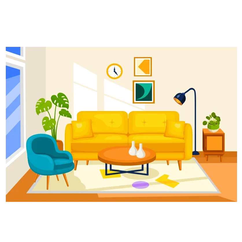 Bright living room with sofa, chair, and decor elements representing modern living room design inspiration